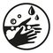 PrintWashing hand sign for Covid19 Corona Virus concept