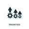 Priorities icon. Monochrome simple Human Productivity icon for templates, web design and infographics