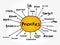 PRIORITIES mind map flowchart, business concept for presentations and reports