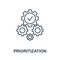 Prioritization icon. Line style element from business intelligence collection. Thin Prioritization icon for templates,