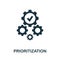 Prioritization icon. Simple element from business intelligence collection. Filled Prioritization icon for templates, infographics