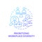 Prioritizing workplace diversity blue gradient concept icon