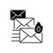 Priority mail black linear icon