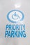 Priority parking.The international markings for a handicapped