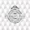 Priority Pass grey emblem with cube white background.  EPS10