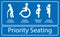 Priority seat sticker. using in public transportation, like bus, train, mass rapid transit and other