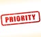 Priority stamp on white background