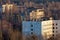 PRIPYAT,CHERNOBYL / UKRAINE - November 10, 2019 : Abandoned cityscape in Pripyat, Chernobyl Exclusion Zone