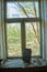 Pripyat, Ukraine - April 25 2019: Book on a window in a ruined house, the exclusion zone