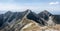 Prislop, Banikova and Pachola from Hruba kopa peak in Western Tatras mountains in Slovakia