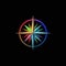 Prismatic Needle A Compass Icon With A Shimmering Needle In A Spectrum Of Colors. Generative AI