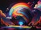 Prismatic Paradox A Sci-Fi Tale of Rainbow Earth Amidst a Dark Cosmos
