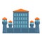 Prison building icon, cartoon style