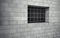 Prison cell barred window. 3d rendering