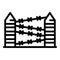 Prison fence wire icon, outline style