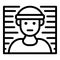 Prison foto line icon, outline style