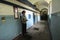 Prison hallway of Lukyanovskaya detention facility, SIZO, and guard standing
