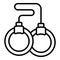 Prison handcuff icon outline vector. Hand jail