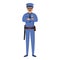 Prison police guard icon, cartoon style