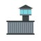 Prison tower icon, flat style