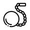 Prisoner ball and chain icon vector outline illustration