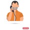 Prisoner call from prison color flat icon for web and mobile design