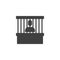 Prisoner at court dock vector icon