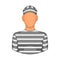 Prisoner icon in cartoon style