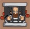 Prisoner in jail cartoon design illustration