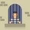 Prisoner in jail flat graphic