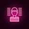 Prisoner, man neon icon. Elements of Law & Justice set. Simple icon for websites, web design, mobile app, info graphics
