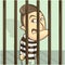A prisoner man in prison. Vector cartoon illustration series