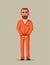 Prisoner in prison. Character design. Cartoon illustration