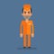 Prisoner stand in orange clothes