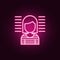 Prisoner, woman neon icon. Elements of Law & Justice set. Simple icon for websites, web design, mobile app, info graphics