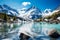 Pristine Alpine Lake Amid Snowy Peaks