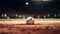 a pristine baseball resting on the infield grass, highlighting the details of the baseball's stitching and texture