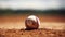 a pristine baseball resting on the infield grass, highlighting the details of the baseball's stitching and texture