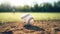 a pristine baseball resting on the infield grass, highlighting the details of the baseball's stitching and texture