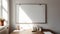 Pristine Blank Whiteboard on Neutral-Colored School Wall