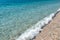Pristine and calm Mediterranean sea water next to the shoreline, Sicily
