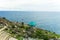 Pristine sea with rocky cliff at Dai Lanh cape point, Mui Dien, Phu Yen province, easternmost of Viet nam.