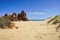 pristine untouched rugged coastline sand dunes