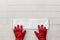 Pristine White glove red background. Generate Ai
