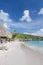 Pristine white sand beach in Caribbean