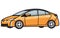 Prius cars vector illustration, Vector illustration of a popular hybrid car