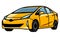 Prius cars vector illustration, Vector illustration of a popular hybrid car