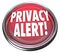 Privacy Alert 3d Red Button Light Warning Danger