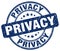 Privacy blue grunge round vintage stamp