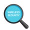 Privacy Concept: Magnifying Optical Glass With Words Wireless Security